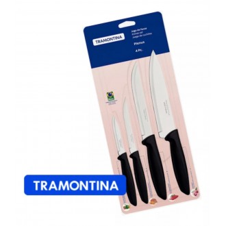 Jogo Facas Tramontina Kit Conjunto Faca Cozinha Churrasco 4 peças
